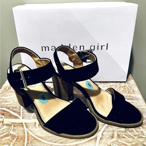 Madden Girl by Steve Madden Storm Black Open Toe Heels Size 8 NEW